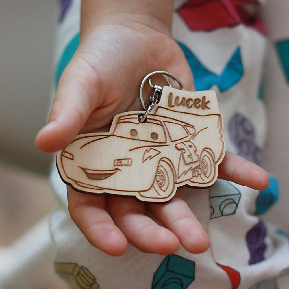 Brelok do kluczy - sklejka, auto - upominek Dzień Dziecka/ Dzień Chłopaka