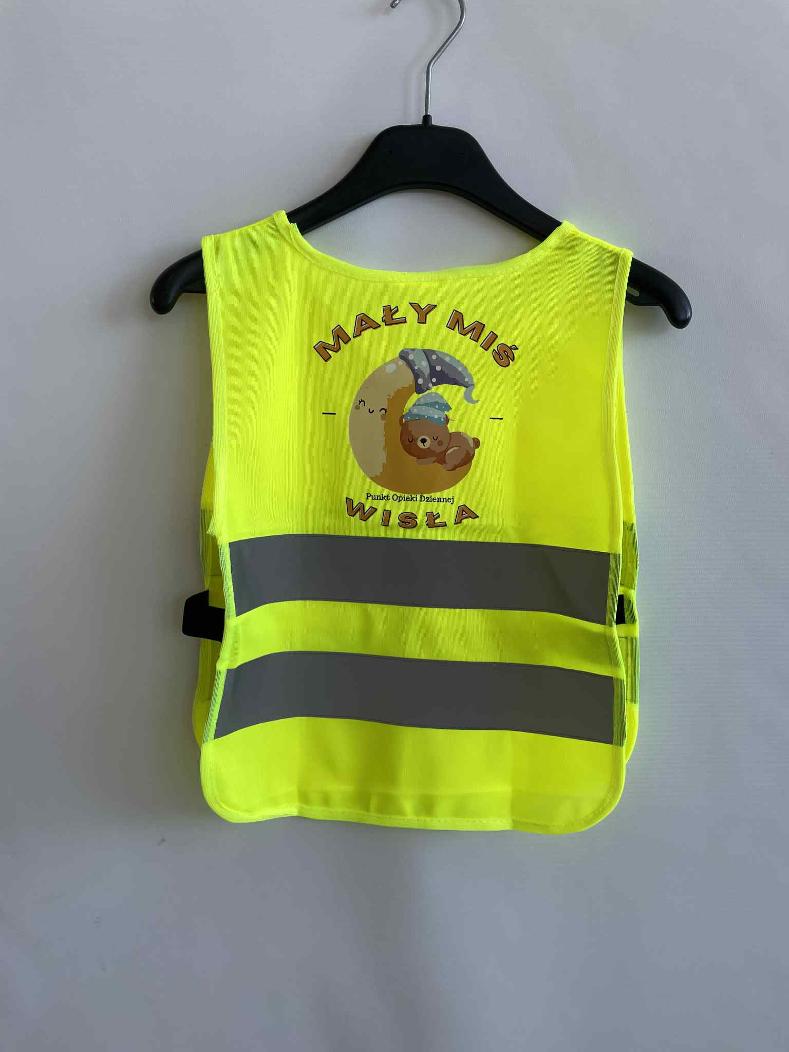 Kamizelka neonowa dziecięca żółta- ostrzegawcza dla dziecka z  dowolnym nadrukiem, logo